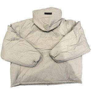 Essentials Light Tan Hooded Puffer Jacket